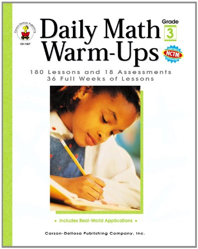Daily Math Warmups Grade 3 180 Lessons And 18 Assessments 36 Weeks Of Lessons Melissa J Owen