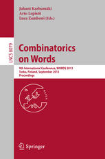 Combinatorics On Words 9th International Conference Words 2013 Turku Finland September 1620 Proceedings 1st Edition Julien Cassaigne Auth