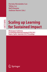 Scaling Up Learning For Sustained Impact 8th European Conference On Technology Enhanced Learning Ectel 2013 Paphos Cyprus September 1721 2013 Proceedings 1st Edition Stamenka Uvalitrumbi