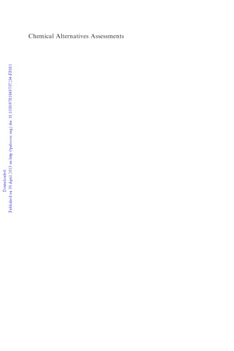 Chemical Alternatives Assessments R M Harrison R E Hester
