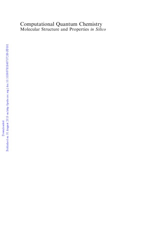 Computational Quantum Chemistry Molecular Structure And Properties In Silico Joseph J W Mcdouall