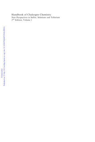Handbook Of Chalcogen Chemistry New Perspectives In Sulfur Selenium And Tellurium Francesco A Devillanova Woolfwalther Du Mont