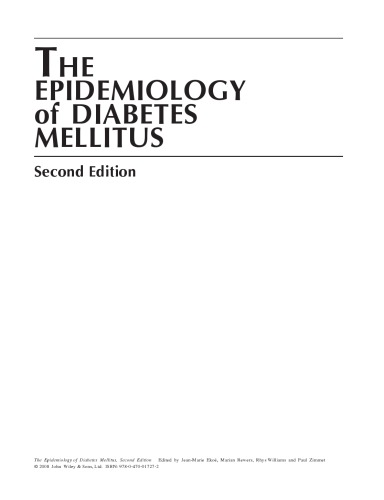 The Epidemiology Of Diabetes Mellitus J M Ekoe Et Al