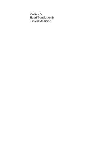 Mollisons Blood Transfusion In Clinical Medicine Harvey G Klein