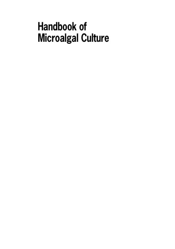 Handbook Of Microalgal Culture Biotechnology And Applied Phycology Amos Richmond