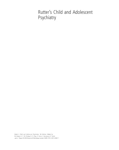 Rutters Child And Adolescent Psychiatry Michael Rutter