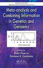 Metaanalysis And Combining Information In Genetics And Genomics Rudy Guerra