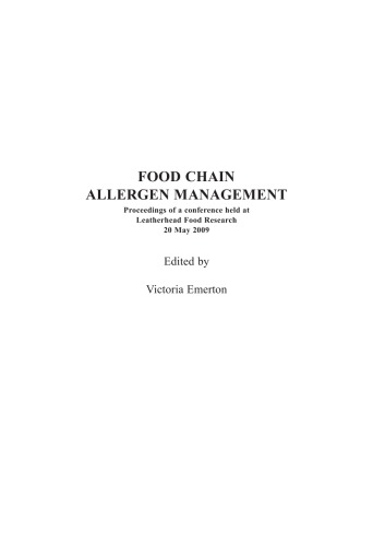 Food Chain Allergen Management Victoria Emerton