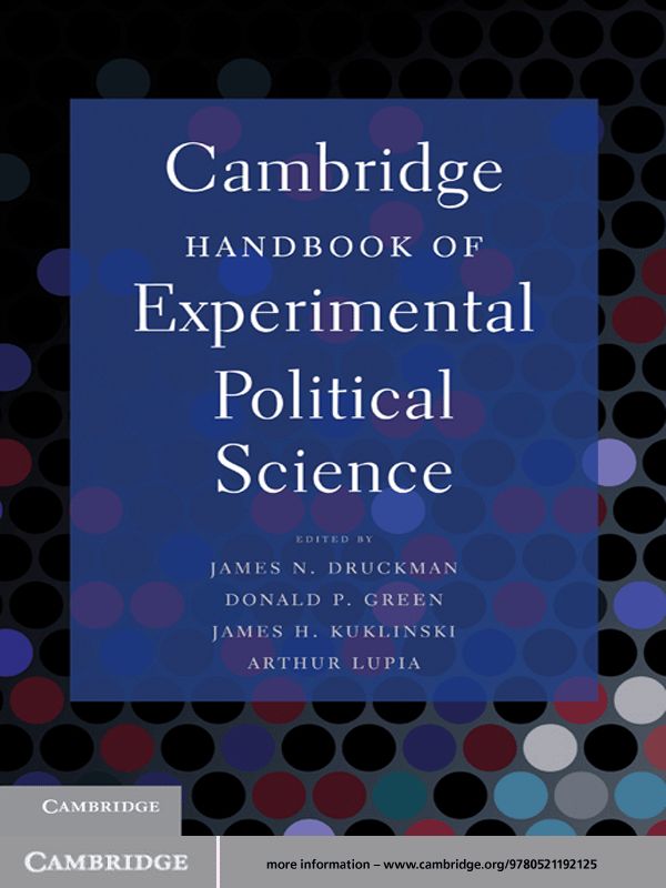 Cambridge Handbook Of Experimental Political Science 1st Edition James N Druckman