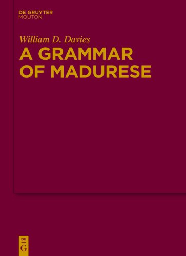 A Grammar Of Madurese 1st Edition William D Davies