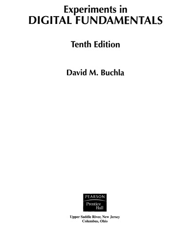 Experiments In Digital Fundamentals 10th David M Buchla
