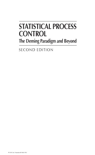 Statistical Process Control The Deming Paradigm And Beyond 2nd J R Thompson