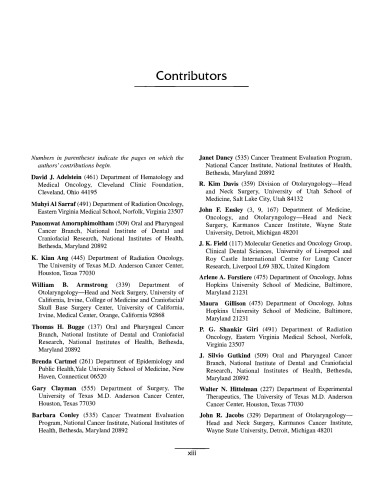Head And Neck Cancer Emerging Perspectives