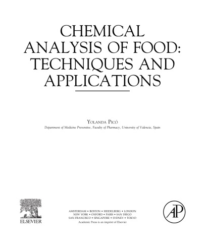 Chemical Analysis Of Food Techniques And Applications Y Pico