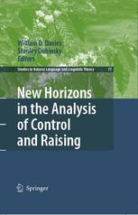 New Horizons In The Analysis Of Control And Raising 1st Edition William D Davies