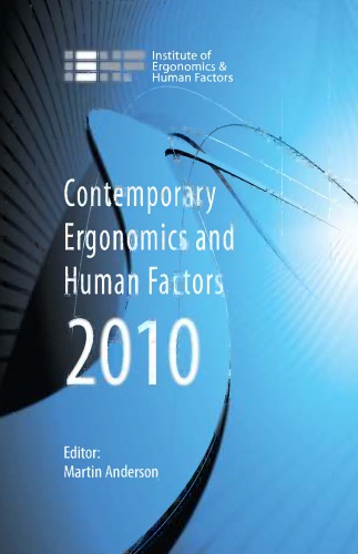 Contemporary Ergonomics And Human Factors 2010 Martin Anderson