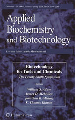 Biotechnology For Fuels And Chemicals Proceedings Of The Twentyninth Symposium On Biotechnology For Fuels And Chemicals Held April 29may 2 2007 In Denver Colorado 1st Edition Wilfred Vermerris Auth