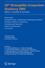 36th Hemophilia Symposium Hamburg 2005 1st Edition H Krebs W Schramm Auth
