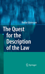 The Quest For The Description Of The Law 1st Edition Reidar Edvinsson Auth