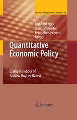 Quantitative Economic Policy Essays In Honour Of Andrew Hughes Hallett 1st Edition Reinhard Neck