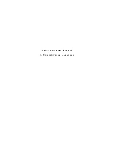 A Grammar Of Sabane A Nambikwaran Language English Door Gabriel Antunes De Araujo