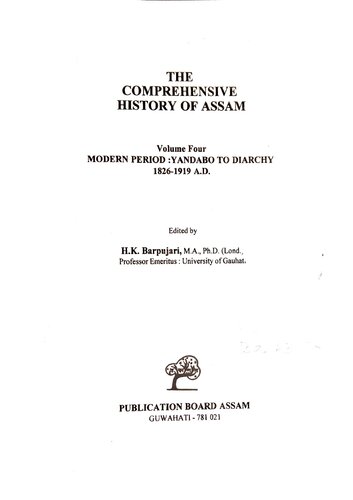 The Comprehensive History Of Assam Vol 4 3rd Ed 2007 3rd Edition Hk Barpujari