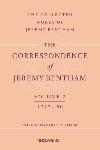 The Correspondence Of Jeremy Bentham Volume 2 1777 To 1780 1st Edition Jeremy Bentham