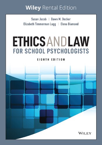 Ethics And Law For School Psychologists 8th Susan Jacob Dawn M Decker