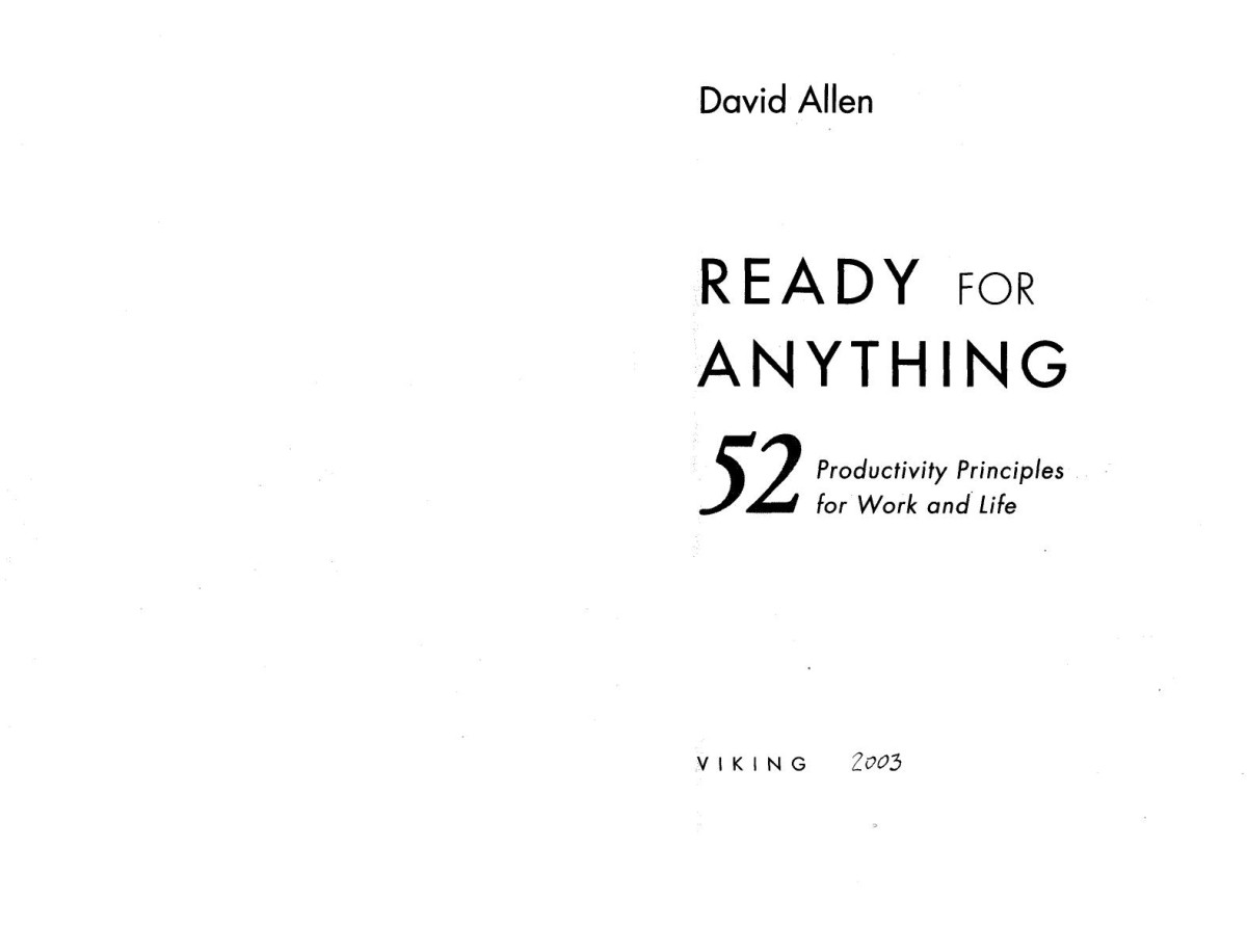 Ready For Anything 52 Productivity Principles For Work And Life Digital Original Allen