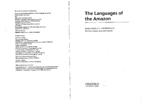 The Languages Of The Amazon Alexandra Y Aikhenvald