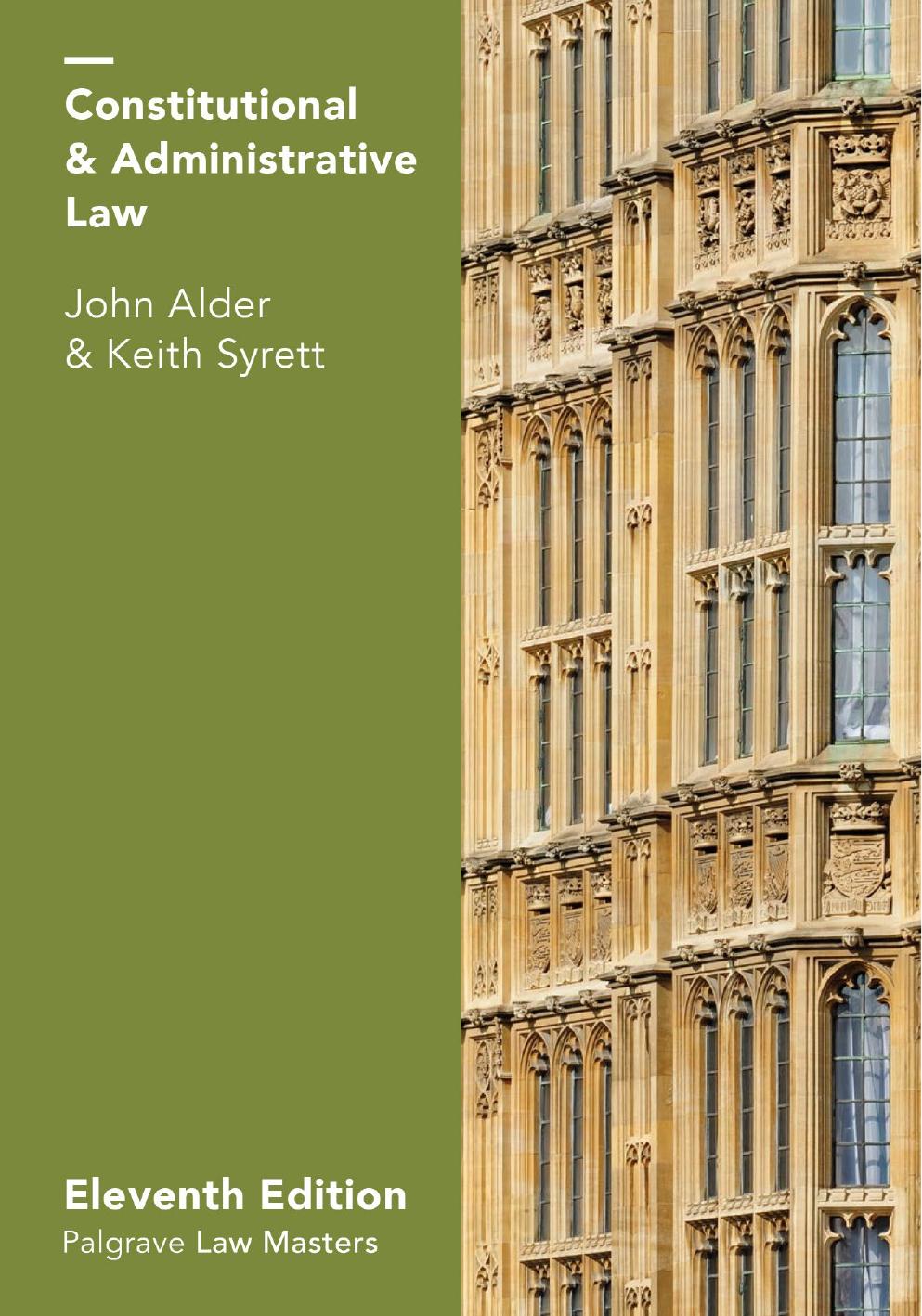 Constitutional And Administrative Law 11th Edition Alder John