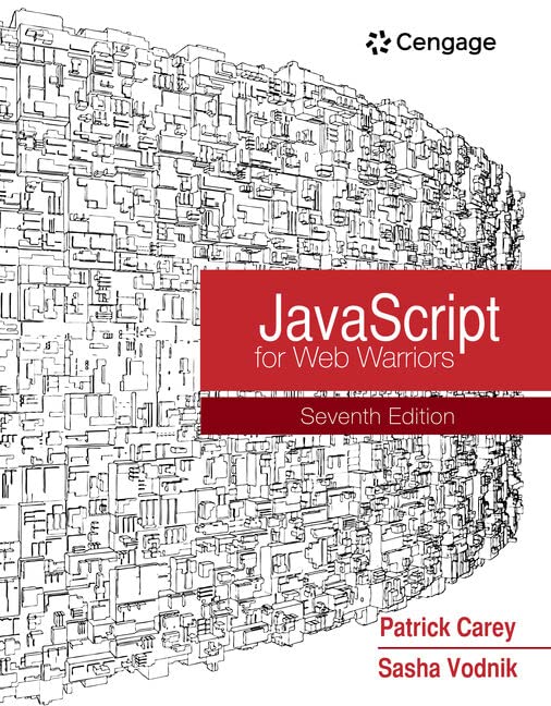 Javascript For Web Warriors 7th Edition 7th Edition Patrick Carey