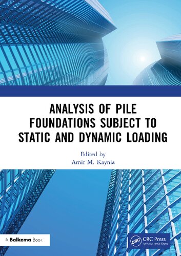 Analysis Of Pile Foundations Subject To Static And Dynamic Loading 1st Edition Taylor Francis Group