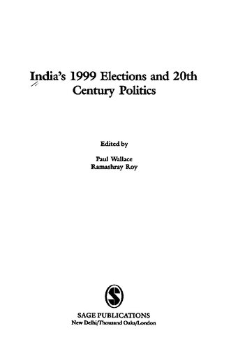 Indias 1999 Elections And 20th Century Politics Ramashray Roy Paul Wallace