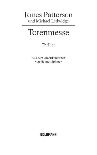 Totenmesse Patterson J Totenmesse Step On A Crack James Patterson