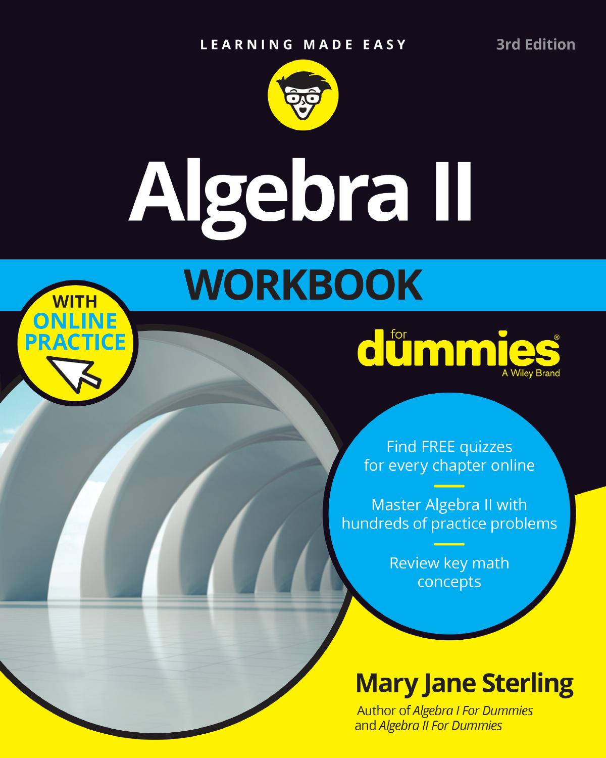 Algebra Ii Workbook For Dummies 3e 3rd Edition Mary Jane Sterling