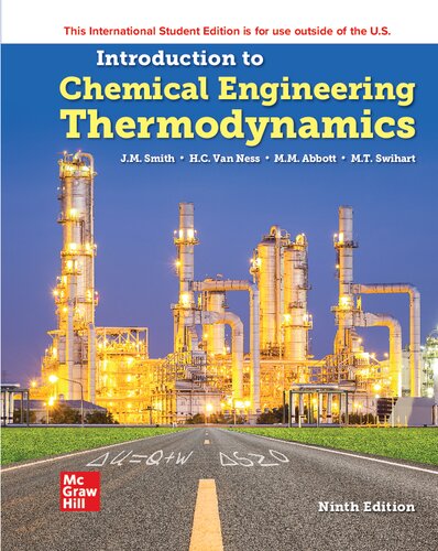 Introduction To Chemical Engineering Thermodynamics J M Smith