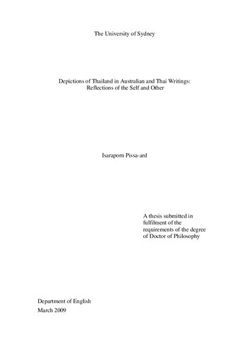 Depictions Of Thailand In Australian And Thai Writings Reflections Of The Self And Other Isaraporn Pissaard
