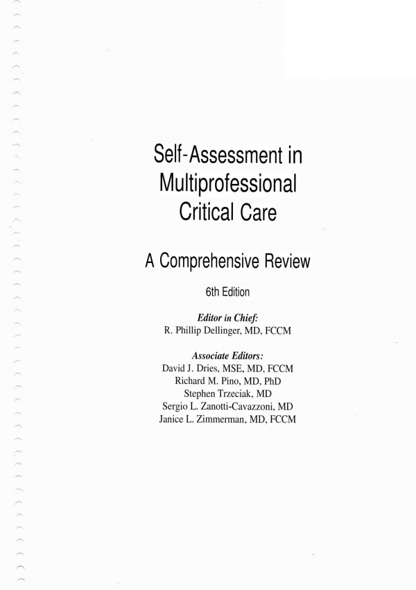 Selfassessment In Adult Multiprofessional Critical Carea Comprehensive Review 6e 20070936145285society Of Critical Care Medicinepdf R Phillip Dellinger David J Dries