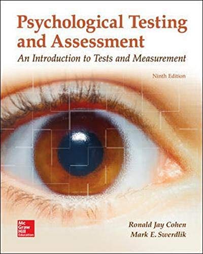 Psychological Testing And Assessment 9th Edition Ronald Jay Cohen