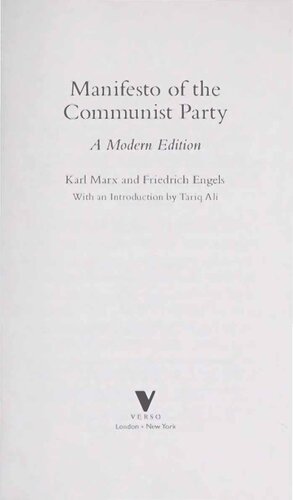Manifesto Of The Communist Party A Modern Edition Karl Marx