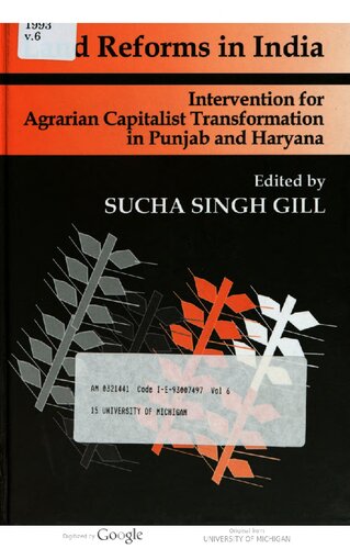 Land Reforms In India Intervention For Agrarian Capitalist Transformation In Punjab And Haryana Sucha Singh Gill Ed