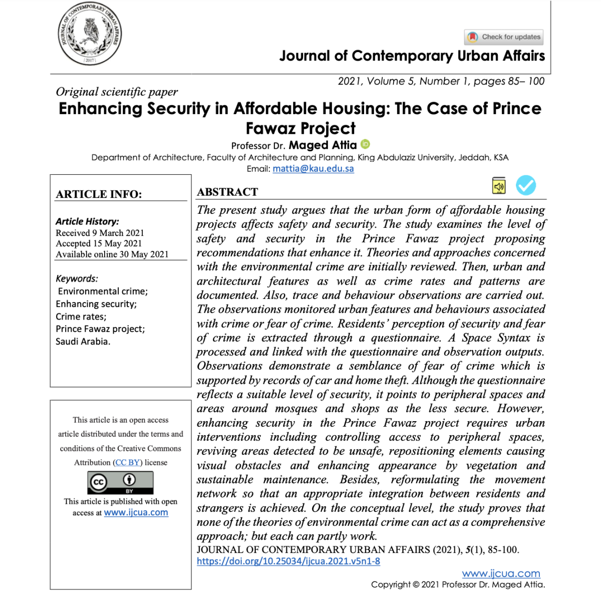 Enhancing Security In Affordable Housing The Case Of Prince Fawaz Project 1st Edition Professor Dr Maged Attia