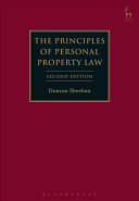 The Principles Of Personal Property Law 2nd Edition Duncan Sheehan