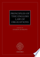 Principles Of The English Law Of Obligations 1st Edition Andrew Burrows