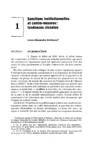 Sanctions Institutionelles Et Contremesurestendances Rcentes The Legal Core Of International Economic Sanctions Linosalexandre Sicilianos Laura Picchio Forlati