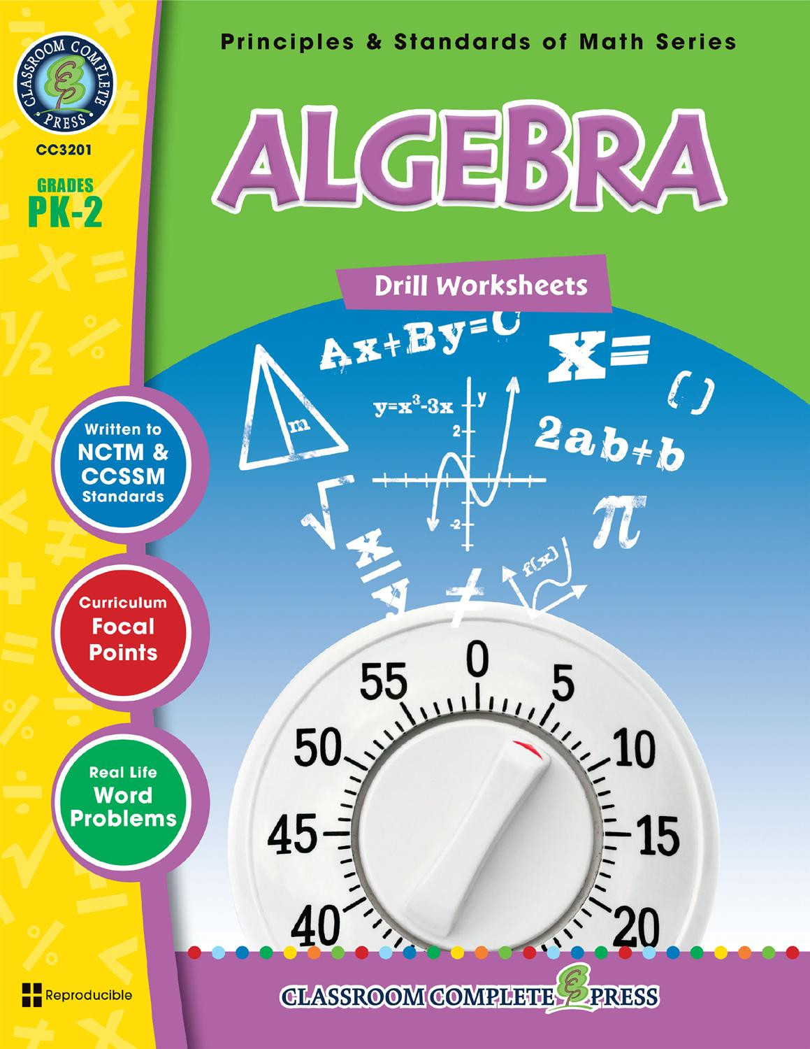 Algebra Drill Sheets Gr Pk2 Nat Reed
