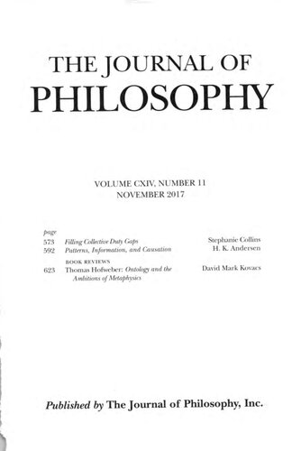 The Journal Of Philosophy Various