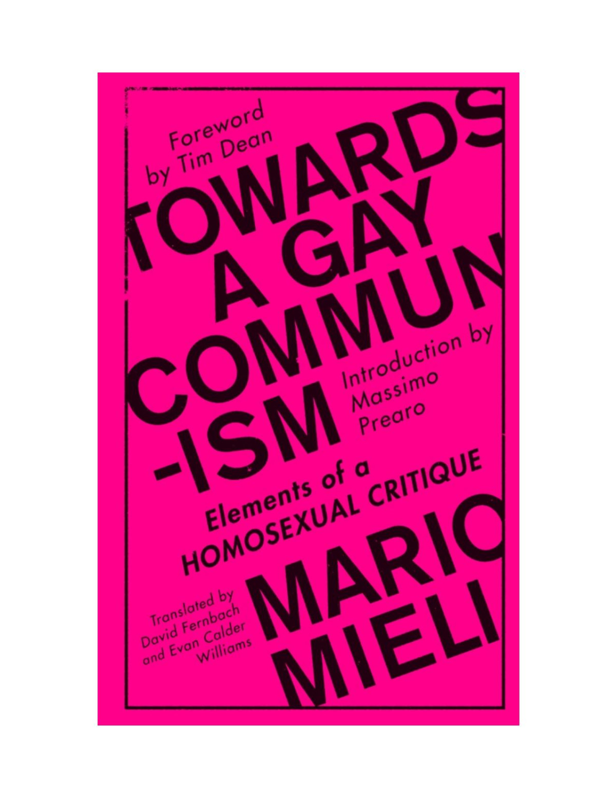 Towards A Gay Communism Elements Of Homosexual Critique Updated And Unabridged 2nd Edition Mario Mieli