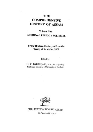 The Comprehensive History Of Assam Vol 2 2nd Ed 2003 2nd Edition Hk Barpujari Editor